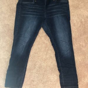 Dark blue jeans side zipper